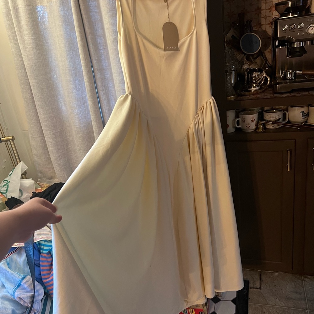 Meshki Scuba Jersey Midi Dress in Ivory - Picture 7 of 11